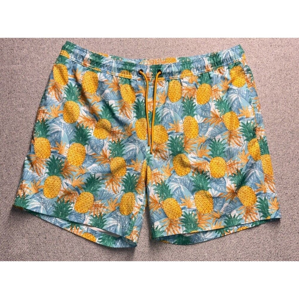Member’s Mark Men's Resort Swim Trunk XL Pineapple Print 7" Inseam